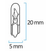 Lámpara Miniatura W1,2W - T-5 CONTROL Sin Casquillo KRAWEHL 6V 1,2W Caja