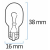 Lâmpada miniatura T-15 W16W CONTROL sem base 12V 16W