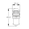 Lámpara LED Miniature P21/5W - DOS POLOS  20,4 x 48