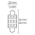 Lâmpada LED miniatura C5W - PLAFONIER/FESTOON 12V CANBUS 11 x 36