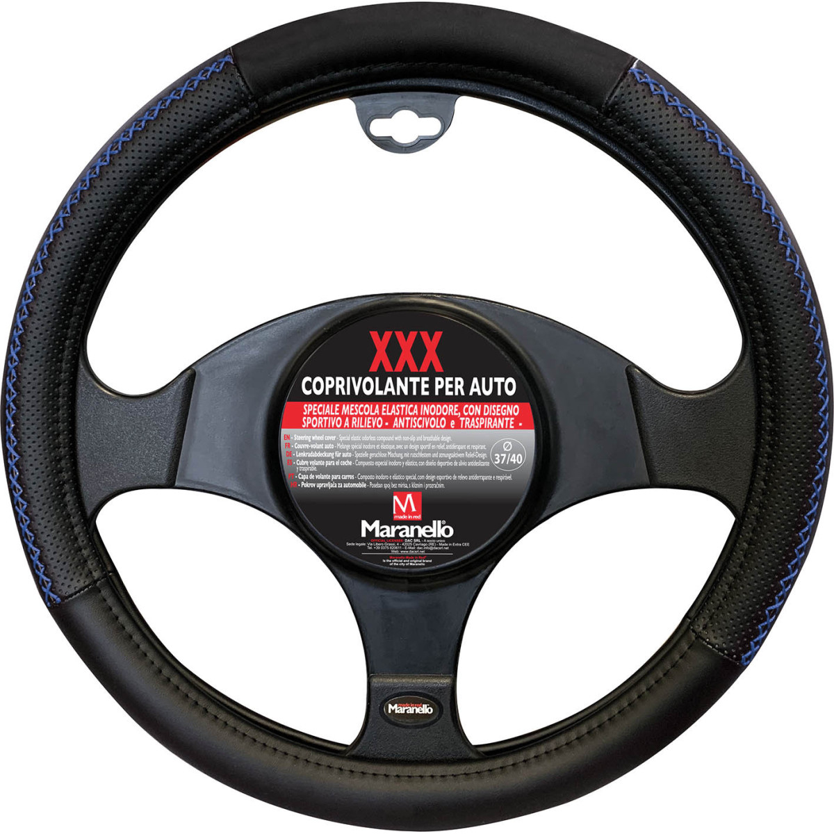 Steering Wheel Cover Mod MARANELLO XXX Black blue 