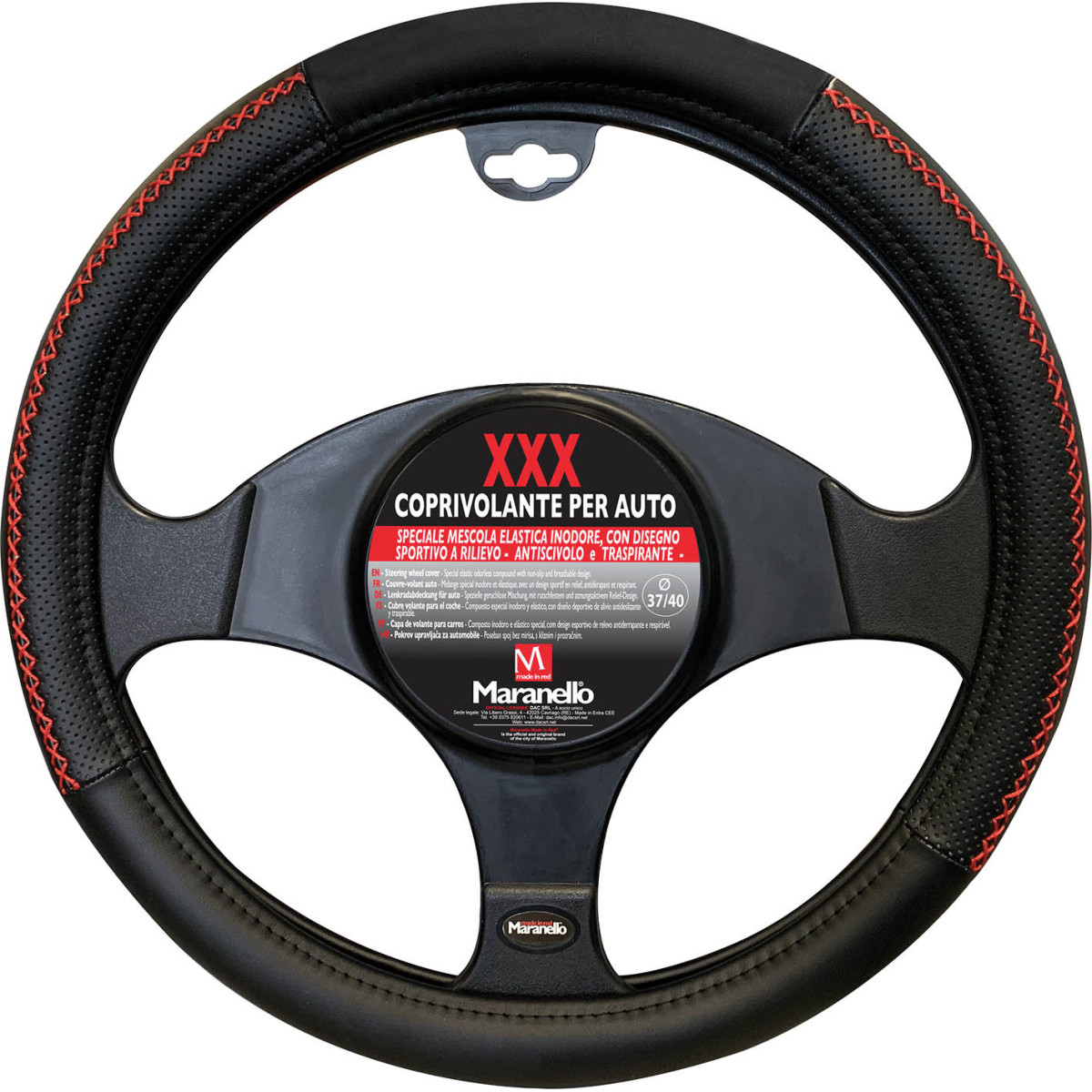 Steering Wheel Cover Mod MARANELLO XXX Black red 