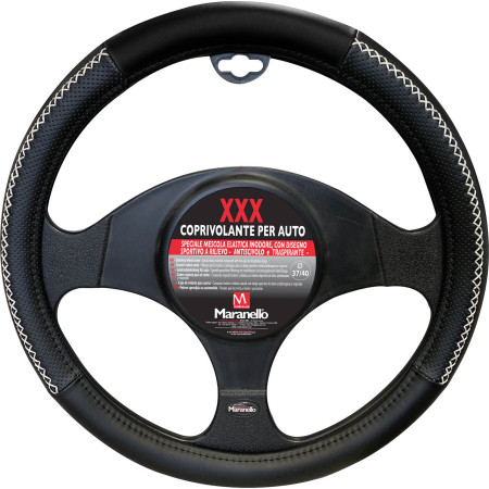 Cobertura do volante Mod. MARANELLO XXX - Preto/Branco