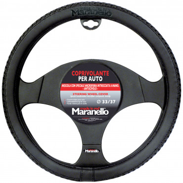 Steering Wheel Cover Mod. MARANELLO - Black/black - Ø37 / Ø40 cm