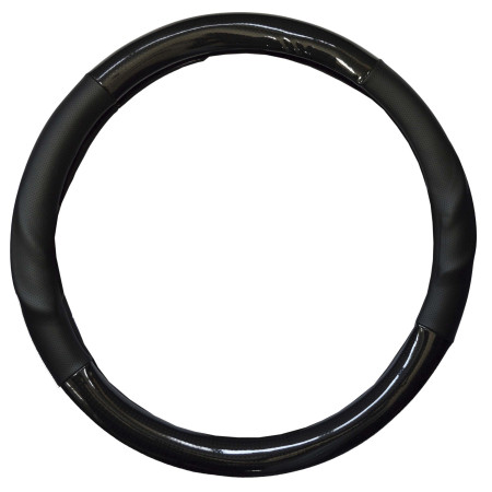 Steering wheel cover Black / Carbon fibre imitation KRAWEHL