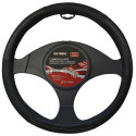 Black Steering wheel cover with WHITE stitching - KRAWEHL