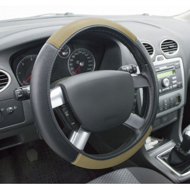 Steering Wheel Cover Mod. PAXI - Black/Beige