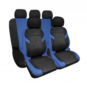 Seat Cover - Martinica Model - 9 PCS - Blue/Black