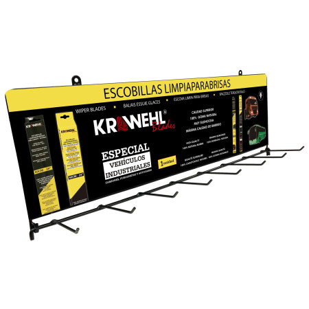 Wall metal display for Wiper Blades - KRAWEHL INDUSTRIAL VEHICLE